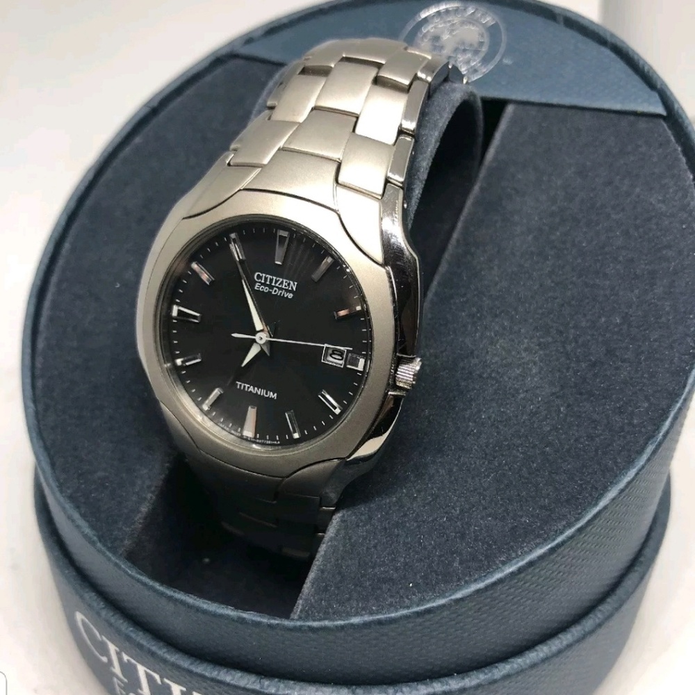 Citizens Unisex Ecodrive Titanium Black Dial Watch